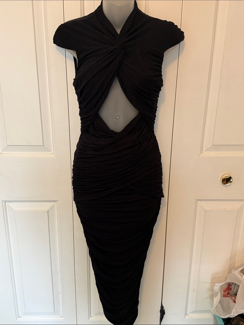 Torn by Ronny kobo Sz S sexy ruched bodycon dress GUC B928